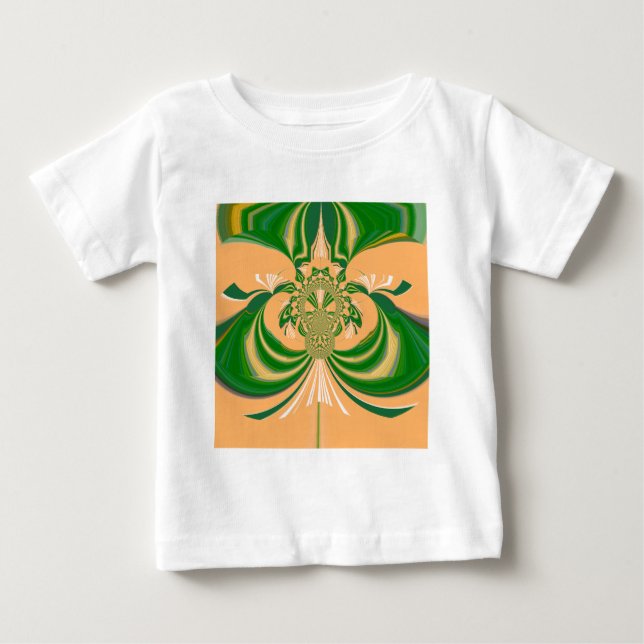 Gelbes grünes Design. Baby T-shirt (Vorderseite)