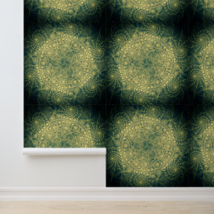 Gelbes grünes Fraktal Tapete