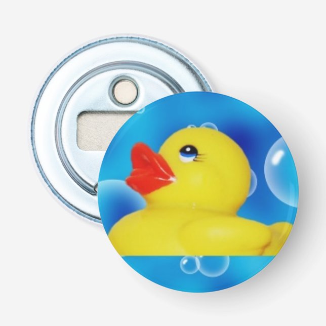 Gelbes Gummiducky in den Blasen Flaschenöffner (Vorderseite)