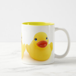 Gelbes Gummienten-Trio Zweifarbige Tasse