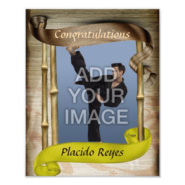 Gelbes Gürtelportrait mit einem Foto (Vorne)