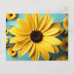Gelbes Happy Floral Postkarte