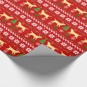 Gelbes hässliches Weihnachtsmuster Labradors Geschenkpapier
