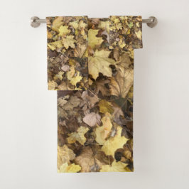 Gelbes Herbstleaves Handtuch-Set Badhandtuch Set