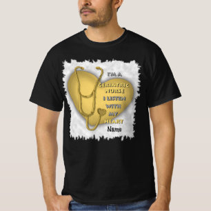 Gelbes Herz Geriatrische Krankenschwester T-Shirt