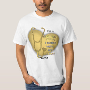 Gelbes Herz Geriatrische Krankenschwester T-Shirt