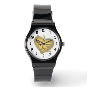 Gelbes Herz LPN Krankenuhr Armbanduhr