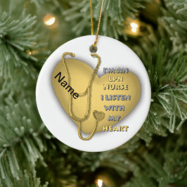Gelbes Herz LPN Nurse Keramik Ornament