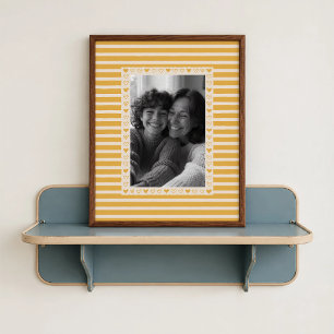 Gelbes Herzrandposter - Individuelles Geschenk Poster