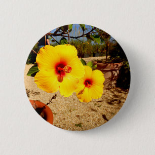 Gelbes Hibiskus Abzeichen Button