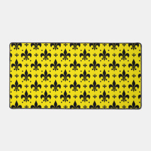 Gelbes Hintergrund Fleur-de-lis-Muster Schreibtischunterlage