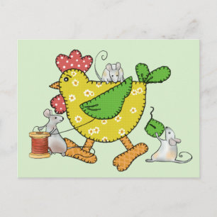 Gelbes Huhn Postkarte