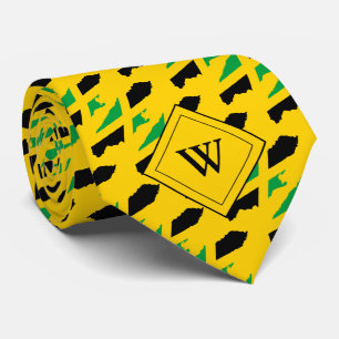 Gelbes JAMAICA FLAG Christliches Monogramm Krawatte