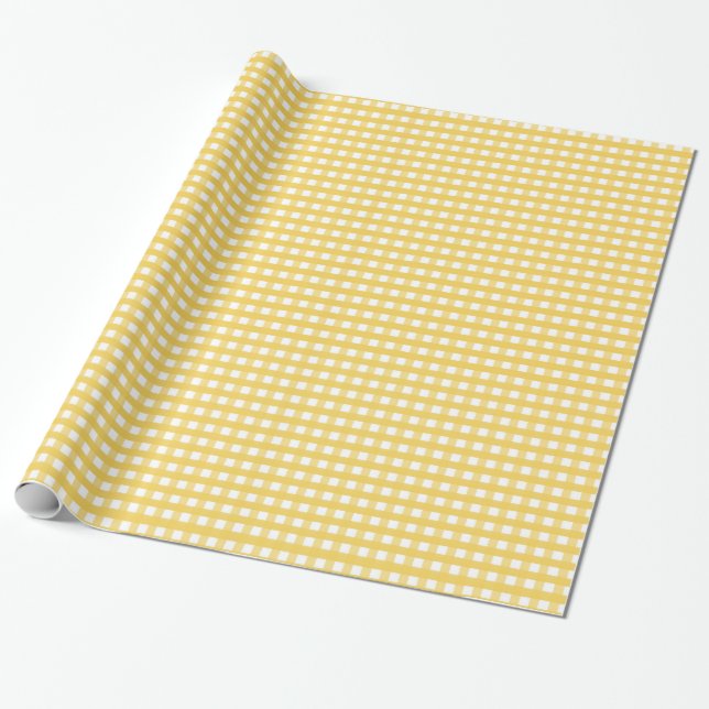 Gelbes kariertes geschenkpapier (Ungerollt)