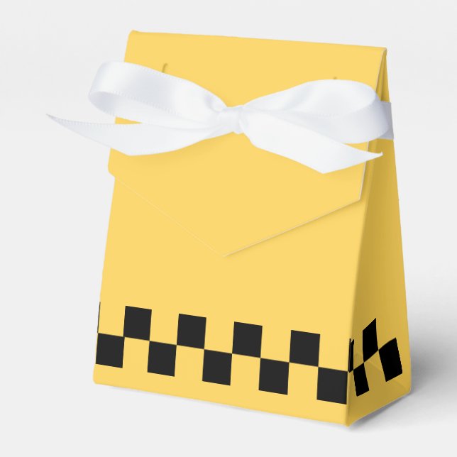 Gelbes kariertes Muster Geschenkschachtel (Vorderseite)
