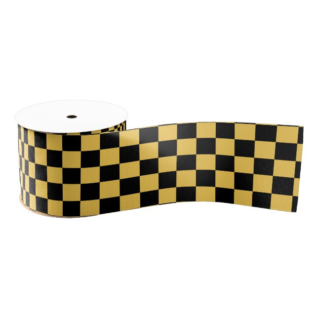 Gelbes kariertes Muster Ripsband (Spule)