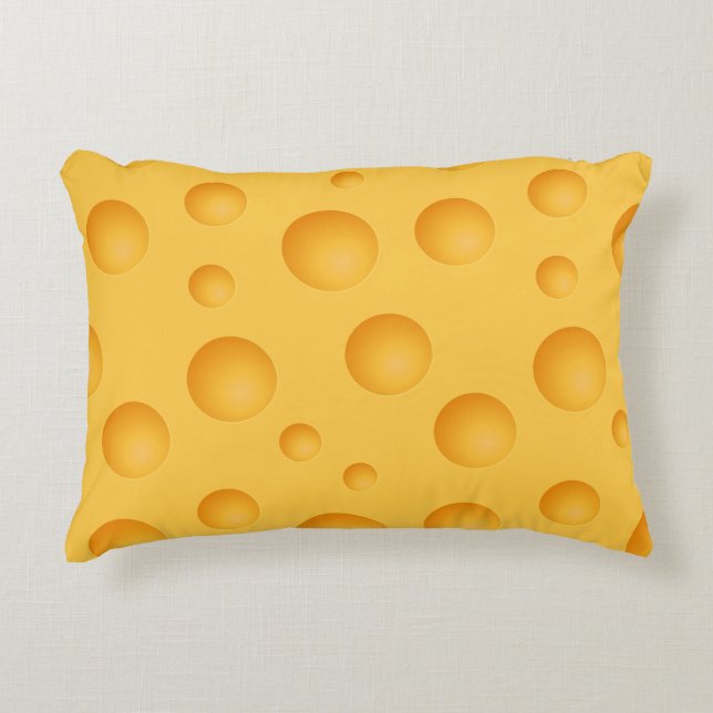 Gelbes Käse-Muster Dekokissen (Vorderseite)