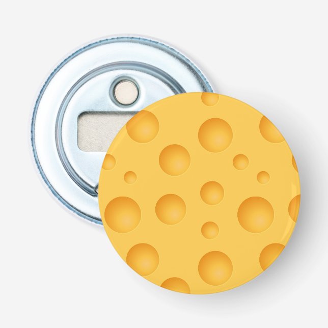 Gelbes Käse-Muster Flaschenöffner (Vorderseite)