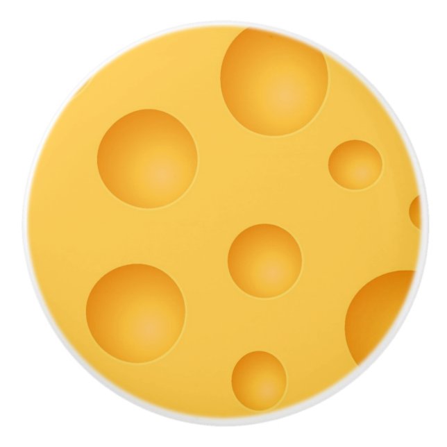 Gelbes Käse-Muster Keramikknauf (Vorderseite)