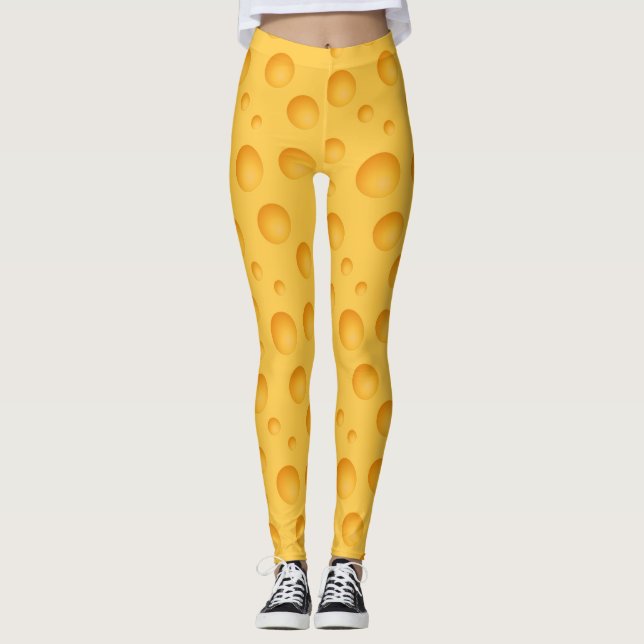 Gelbes Käse-Muster Leggings (Vorderseite)