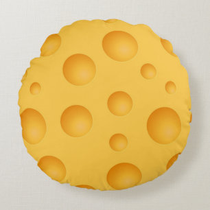 Gelbes Käse-Muster Rundes Kissen