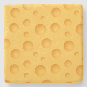 Gelbes Käse-Muster Steinuntersetzer