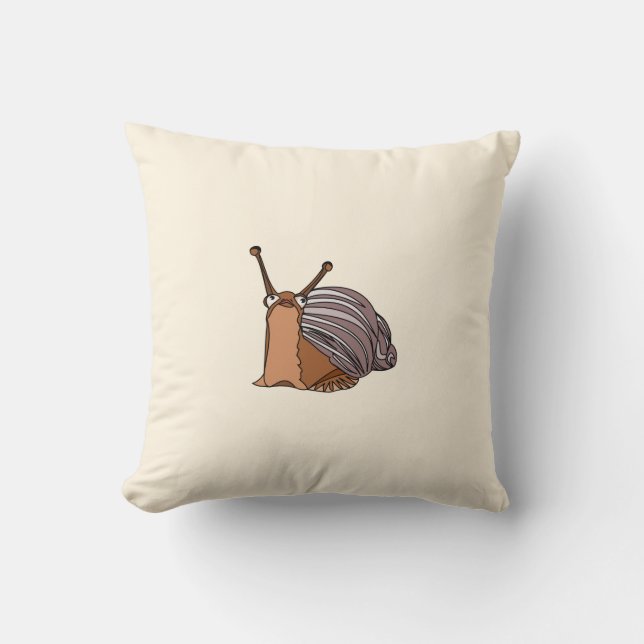 Gelbes Kissen mit glücklicher Schnecke - Farbe wäh (Vorderseite)