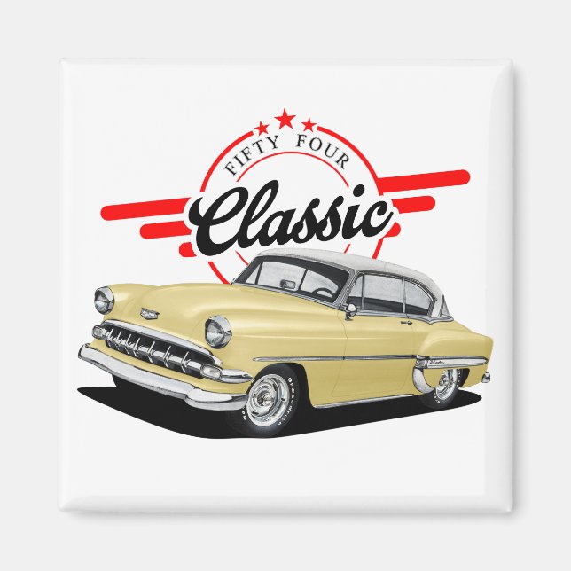 Gelbes klassisches Auto Magnet (Vorne)