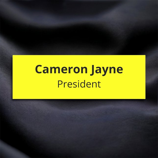 Gelbes klassisches Namensschild Button oder Berufl (MISOOK Yellow Name Tag with Job Title)