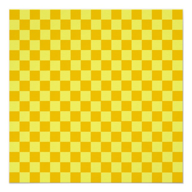 Gelbes Kombinations-Klassiker-Schachbrett Poster (Vorderseite)