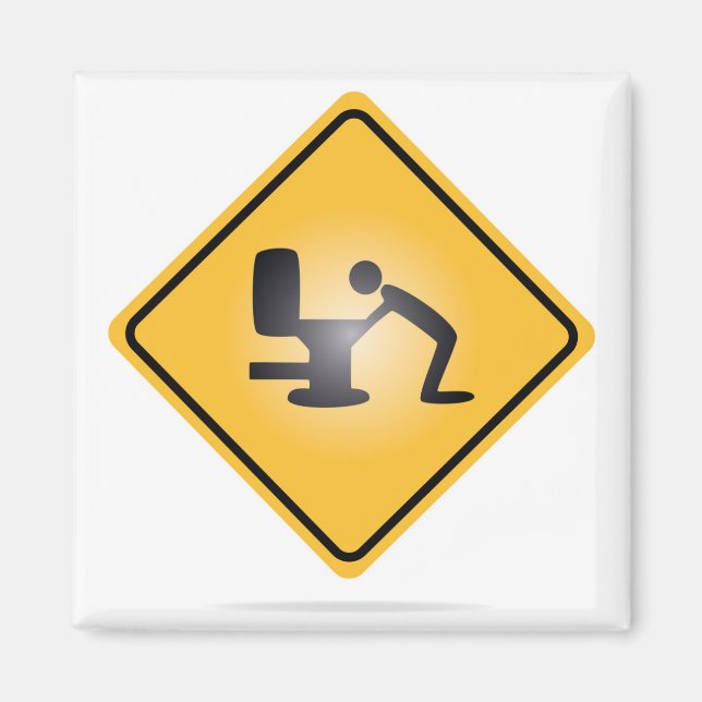 Gelbes Kronenwarnzeichen Magnet (Vorne)