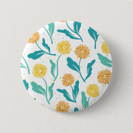 Gelbes Kronleuchter Blumenmuster - naturlich Inspi Button