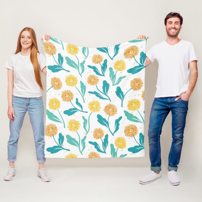 Gelbes Kronleuchter Blumenmuster - naturlich Inspi Fleecedecke (Beispiel)