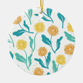 Gelbes Kronleuchter Blumenmuster - naturlich Inspi Keramik Ornament