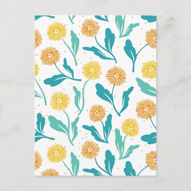 Gelbes Kronleuchter Blumenmuster - naturlich Inspi Postkarte (Vorderseite)