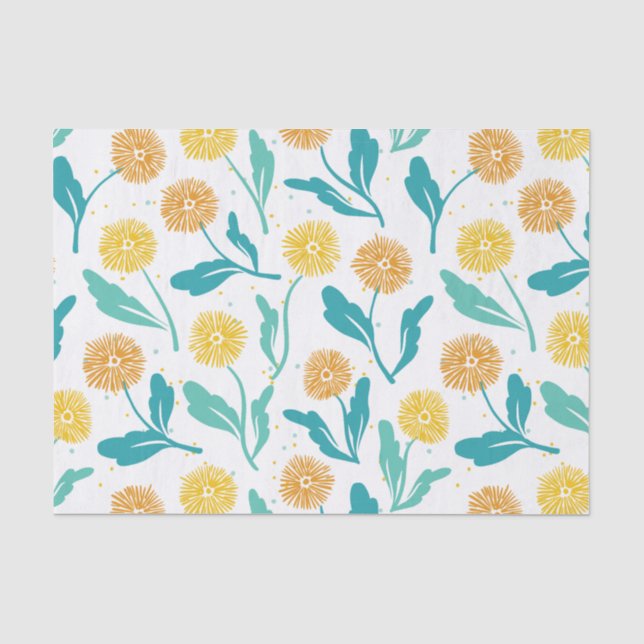 Gelbes Kronleuchter Blumenmuster - naturlich Inspi Seidenpapier (Vorderseite)