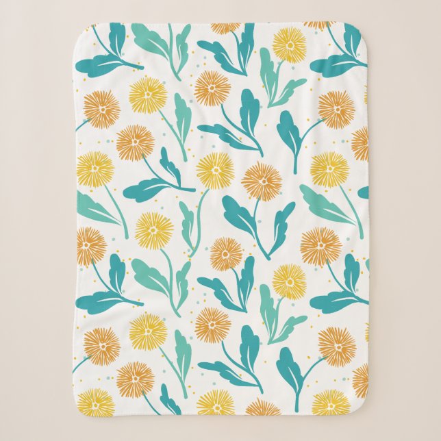 Gelbes Kronleuchter Blumenmuster - naturlich Inspi Sherpadecke (Vorderseite)