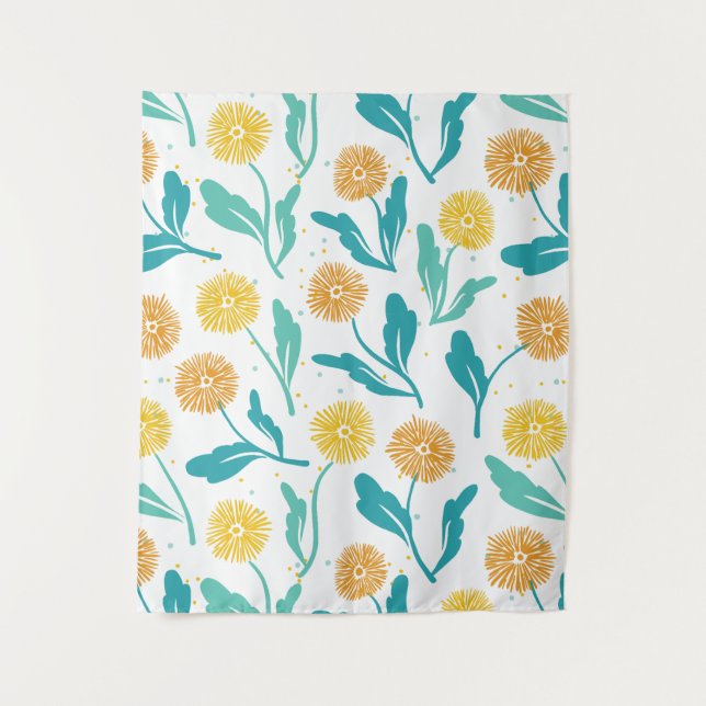 Gelbes Kronleuchter Blumenmuster - naturlich Inspi Wandteppich (Vorderseite)