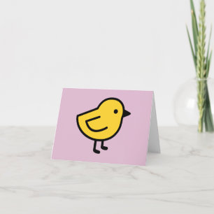 Gelbes Küken auf Rosa Dankeskarte