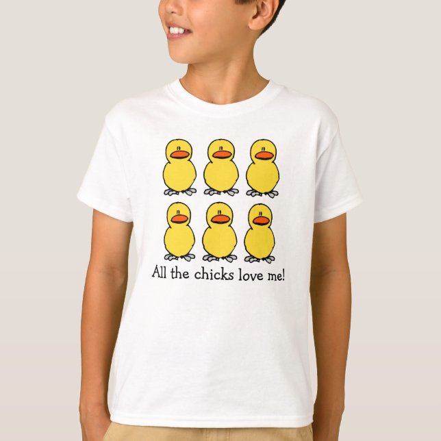 Gelbes Küken-Liebe-Shirt T-Shirt (Vorderseite)