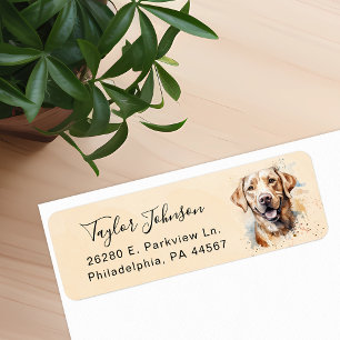 Gelbes Lab-Hund Rücksende-Adressetikett