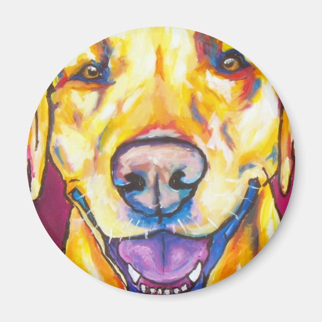 Gelbes Labrador 1 Magnet (Vorne)