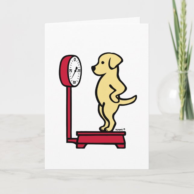 Gelbes Labrador auf der Skala Karte (Vorderseite)