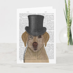 Gelbes Labrador, formales Hound und Hut Karte