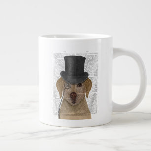 Gelbes Labrador, formales Hund und Hut Jumbo-Tasse