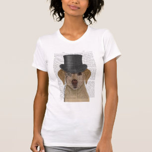Gelbes Labrador, formales Hund und Hut T-Shirt