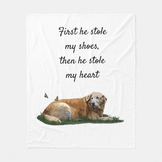 Gelbes Labrador gemischte Rasse Hunde Fleece Blank (Vorderseite)