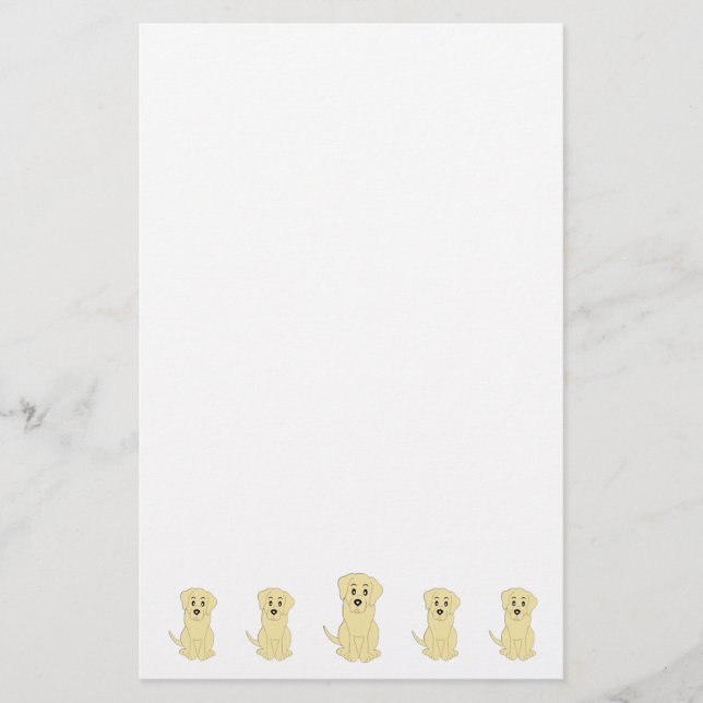 Gelbes Labrador-Hund-Design Briefpapier (Vorderseite)