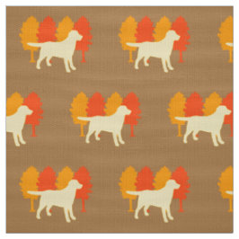 Gelbes Labrador-Kontur-Herbst-Baum-Toffee Stoff