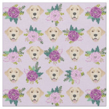 Gelbes Labrador lila Blumenmuster